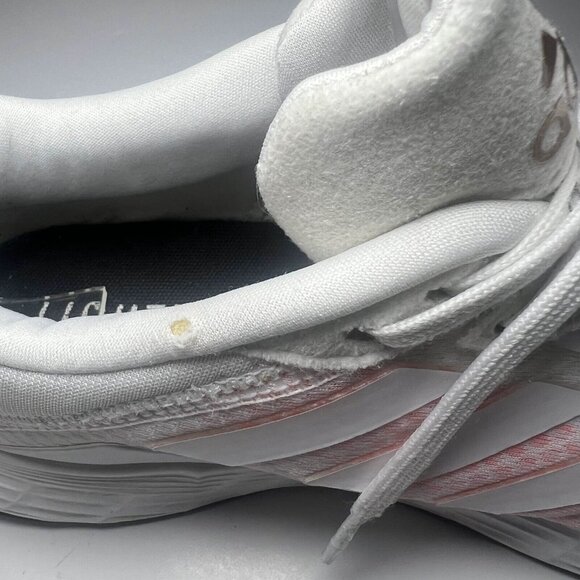 Adidas Sneaker Women 8.5 White Orange Light Motion Mesh Lace Up Athletic Running - Picture 9 of 9